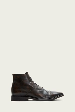 Black Men's FRYE Paul Lace Up Dress Shoes | TSX-810425