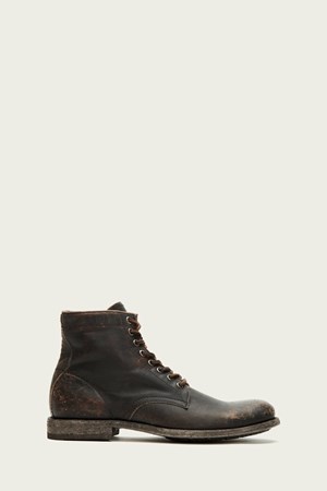 Black Men's FRYE Tyler Lace Up Boots | LTQ-724065