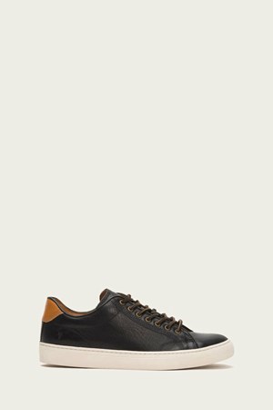 Black Men's FRYE Walker Low Lace Sneakers | JQT-627149