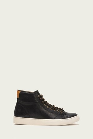 Black Men's FRYE Walker Midlace Sneakers | LNT-071824