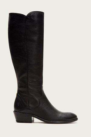 Black Women's FRYE Carson Piping Tall Wide Calf Boots | BQV-817935