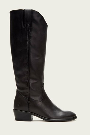Black Women's FRYE Carson Pull On Wide Calf Knee High Boots | XYS-517403