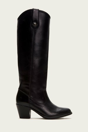 Black Women's FRYE Jackie Button Knee High Boots | OTE-728094