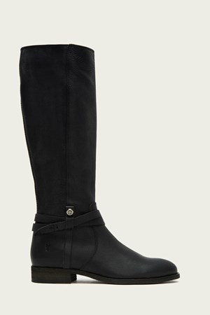 Black Women's FRYE Melissa Belted Tall Wide Calf Boots | WYS-789461