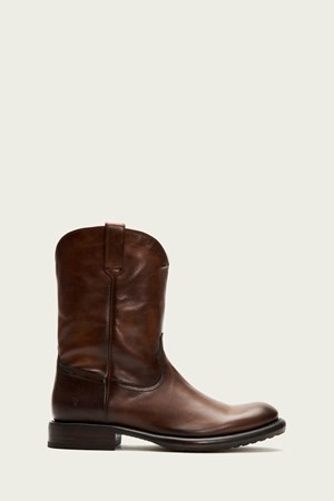 Brown Men's FRYE Duke Roper Cowboy Boots | LHY-916750