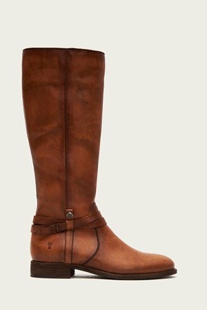Brown Women's FRYE Melissa Belted Tall Wide Calf Knee High Boots | LRQ-186324